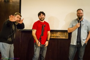 Randy, Scott James, and Mark at SFWA Kirkland reading