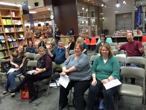 The crowd gathers at Powell's
