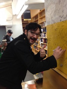 Randy signs the Author Post at Powell's.